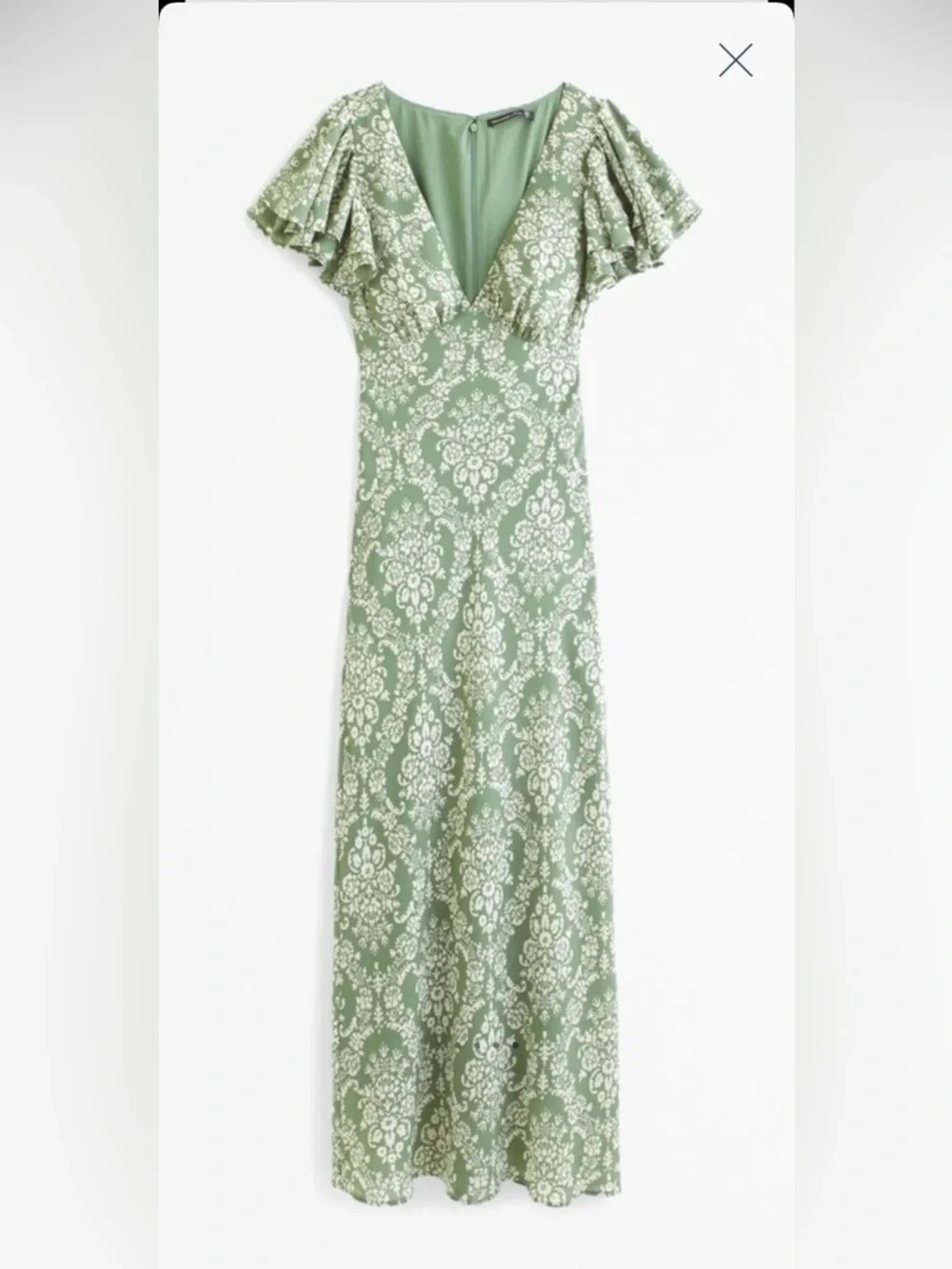 Abercrombie & Fitch Ruffle Sleeve Maxi Dress, Green, L - Picture 16 of 16